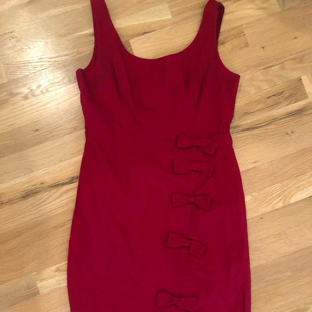 Red with bows Anthropologie dress